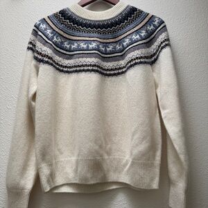NADAAM Fair Isle Crew Neck Cashmere Sweater